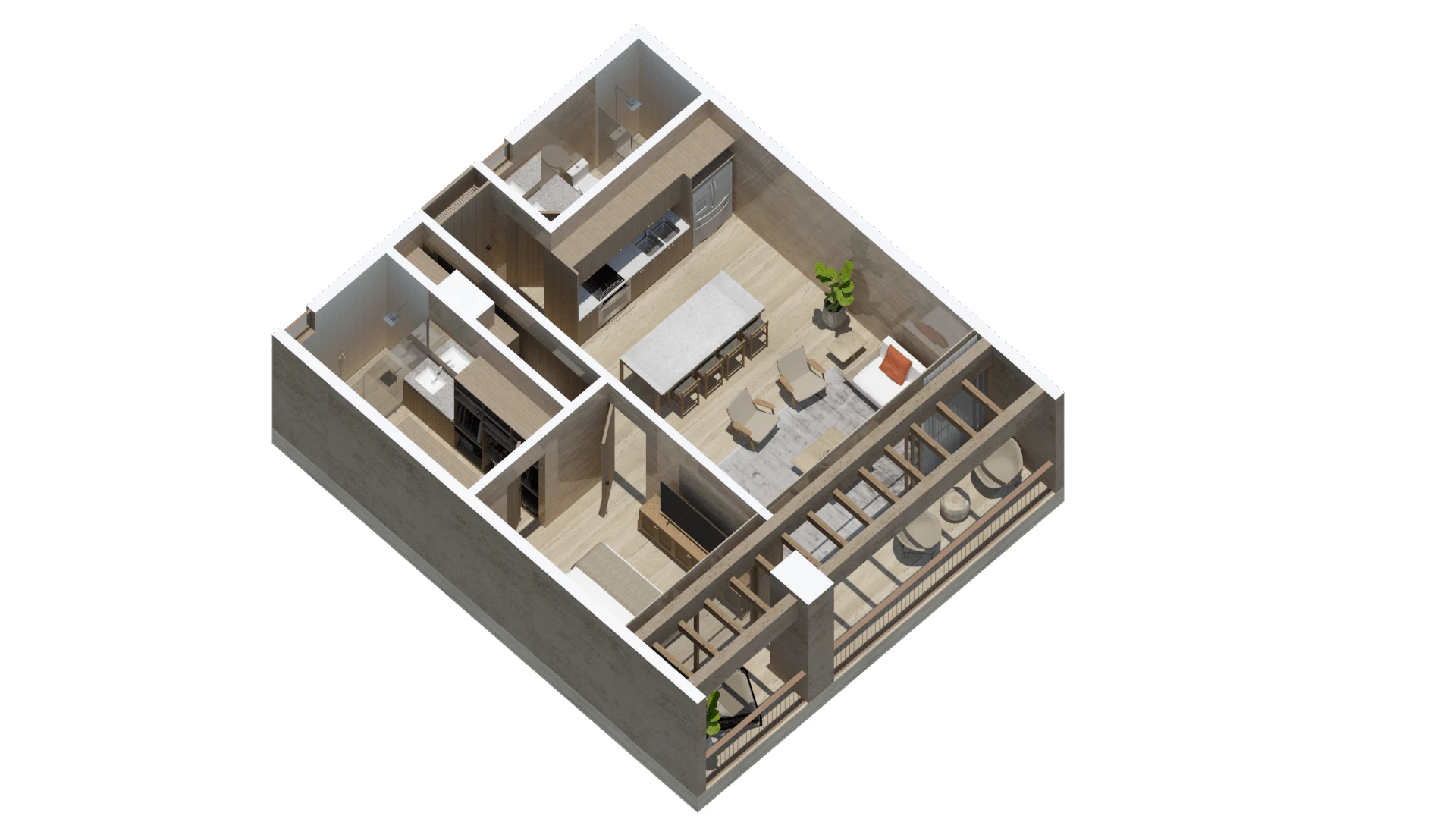 Axonometric view of Departamento B206