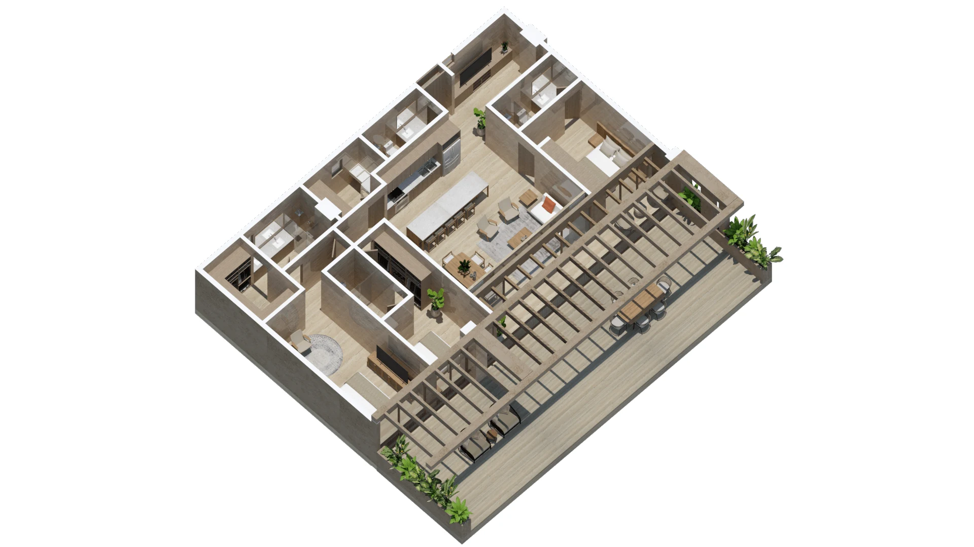 Axonometric view of Departamento B110