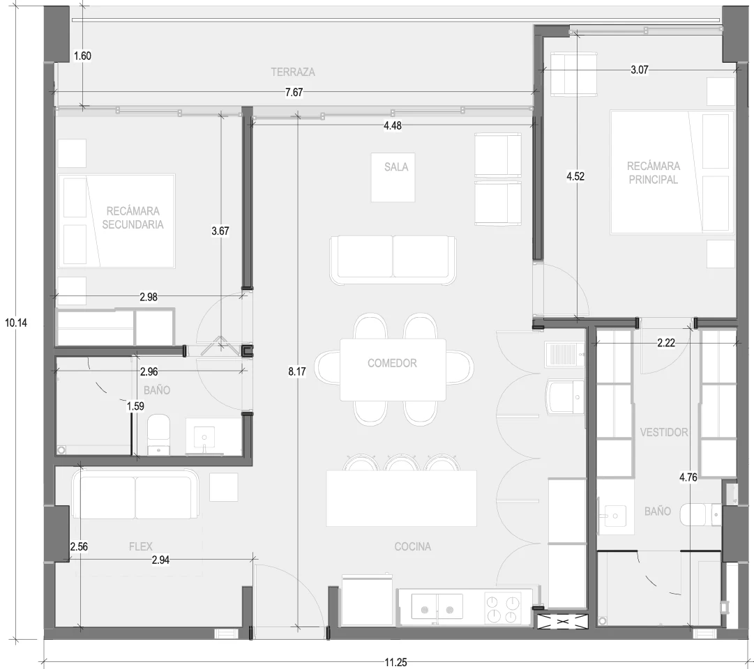 Floor plan for Departamento A303