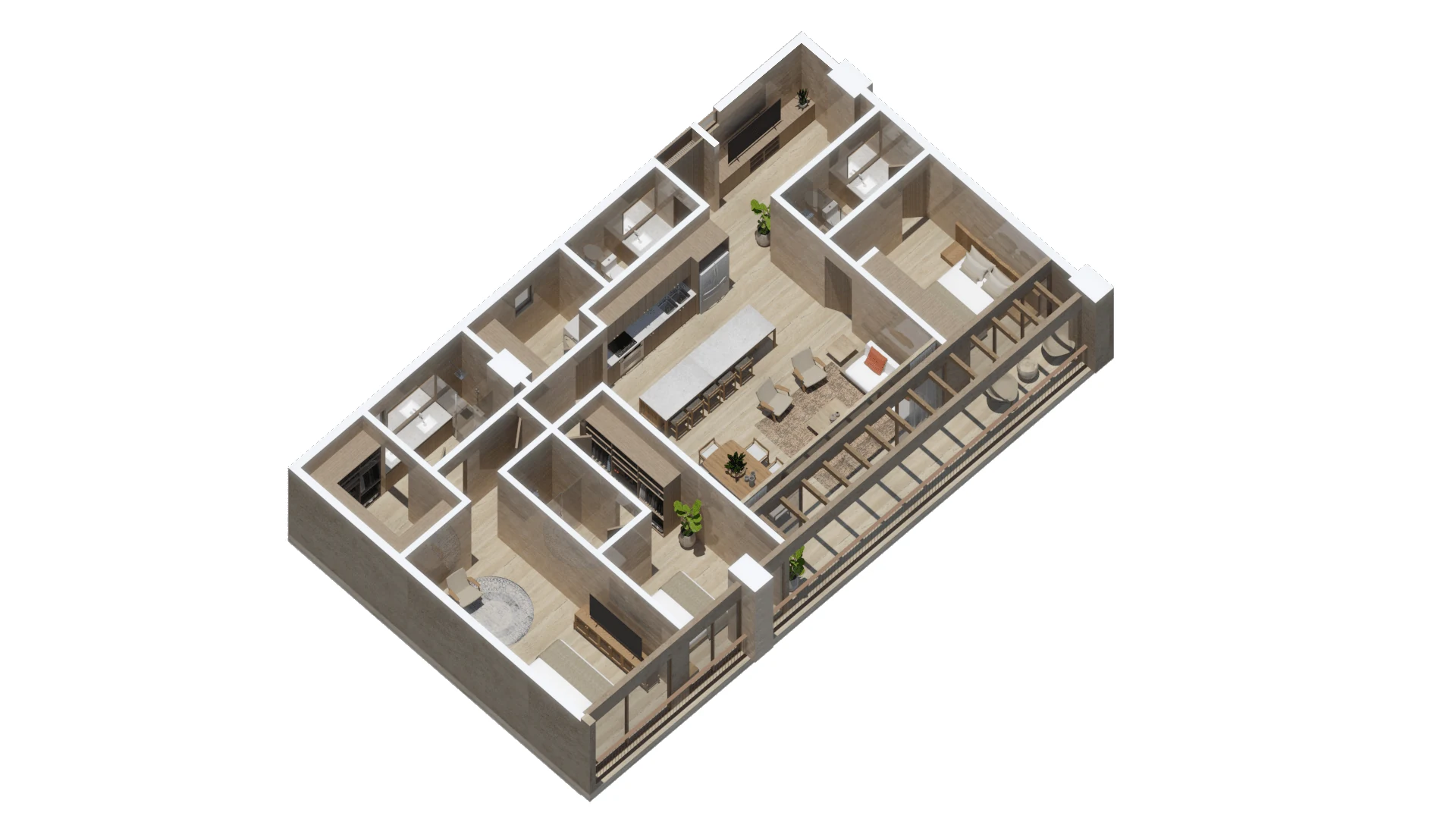 Axonometric view of Departamento B213