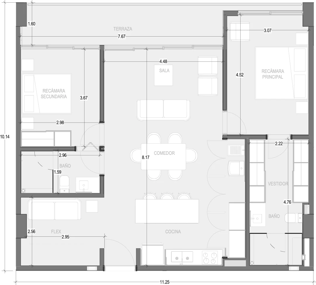 Floor plan for Departamento B309