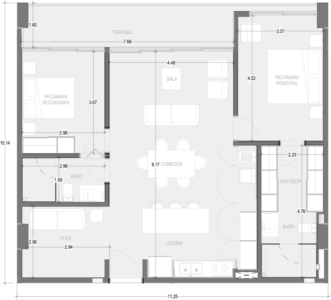 Planos Condominio 204-B - Virēo Living, El Tigre