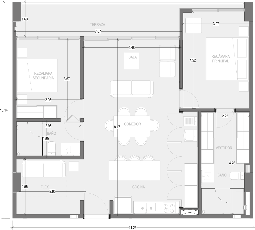 Planos Condominio 301-B - Virēo Living, El Tigre