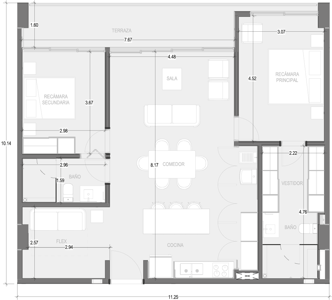 Planos Condominio 210-B - Virēo Living, El Tigre