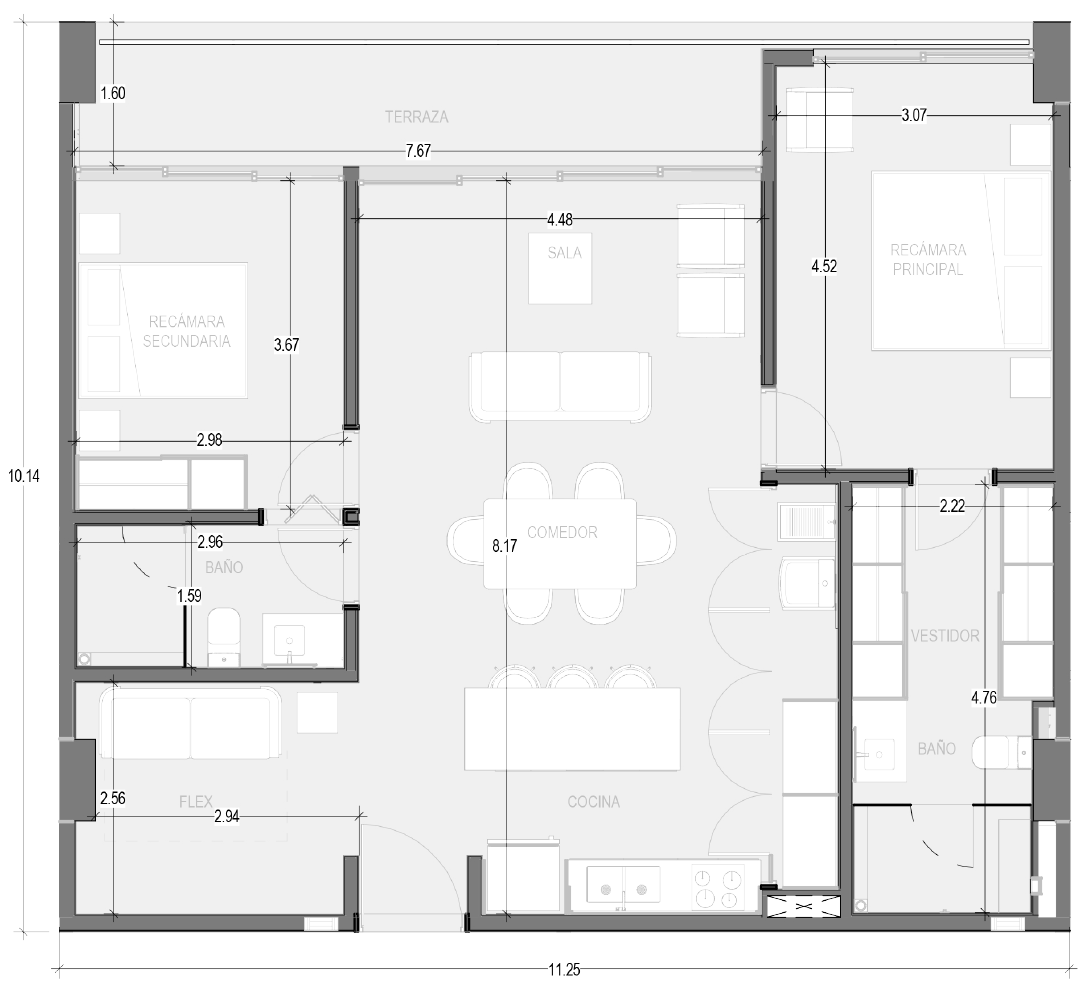 Planos Condominio 302-B - Virēo Living, El Tigre