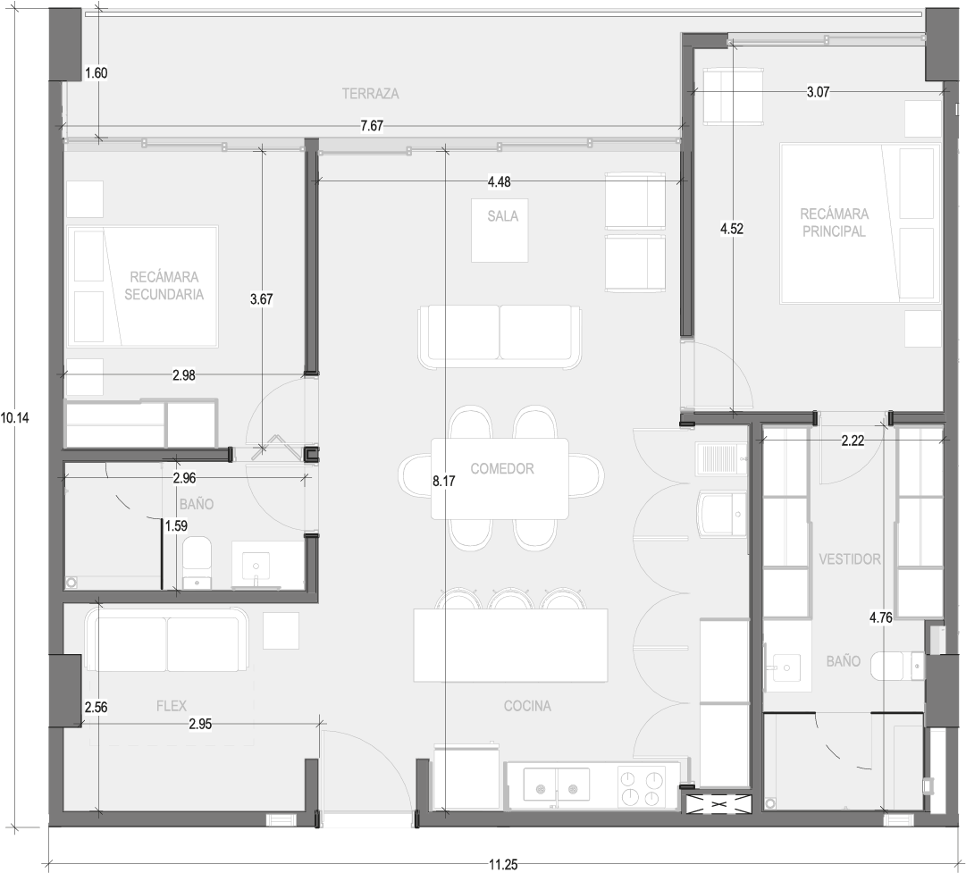 Planos Condominio 302-B - Virēo Living, El Tigre