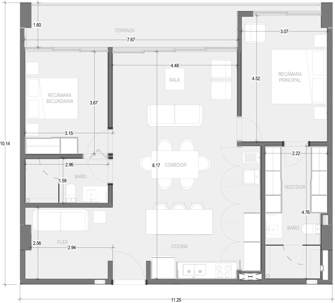 Planos Condominio 207-B - Virēo Living, El Tigre