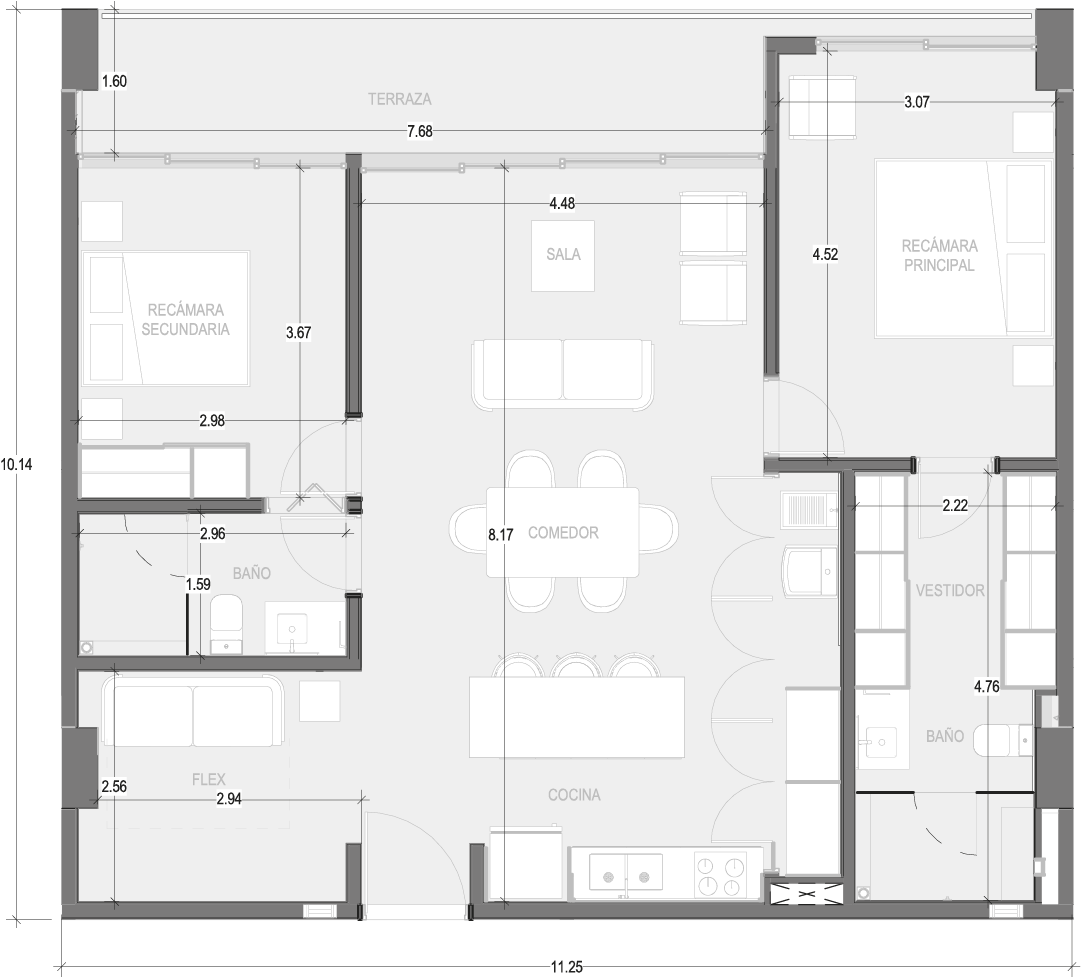 Planos Condominio 211-B - Virēo Living, El Tigre