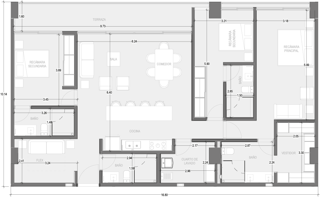 Planos Condominio 213-B - Virēo Living, El Tigre