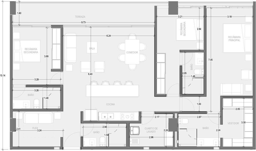 Planos Condominio 205-B - Virēo Living, El Tigre