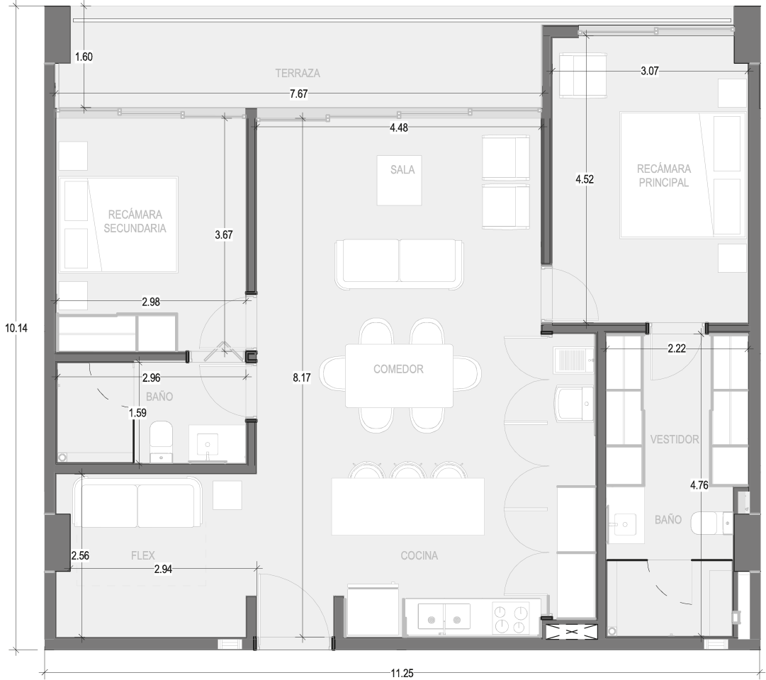 Planos Condominio 303-B - Virēo Living, El Tigre